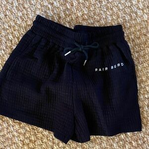 Black Textured Drawstring Shorts - Rair Burd m 4/6